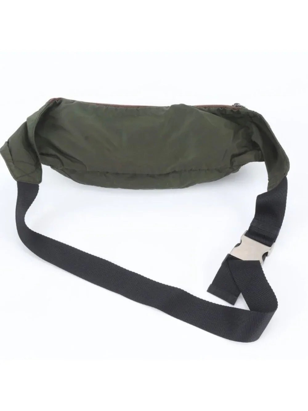 Prada White Tessuto Nylon Triangle Logo Belt Bag Waist Pouch Shoulder Tote